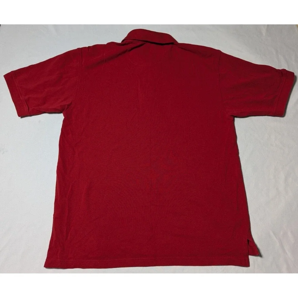 IZOD SILK WASH Men Large Red Cotton Short‎ Sleeve Polo Shirt